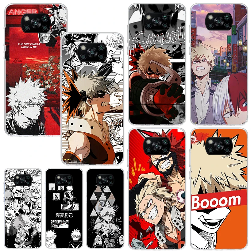 My Hero Bakugou Katsuki Phone Case For Xiaomi Poco X6 X5 X4 X3 Nfc F6 F5 Pro F4 Gt F3 F2 F1 M5S M4 M3 Art Fundas Back Cover