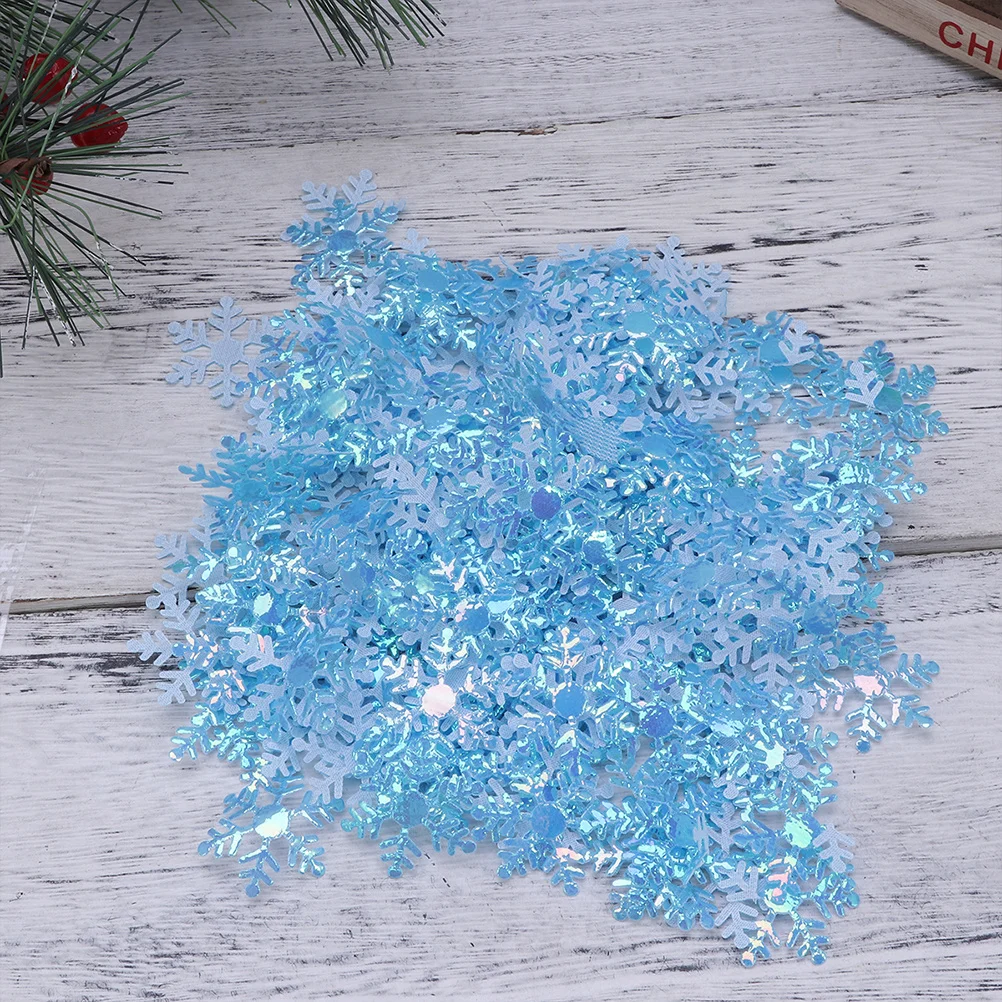 

300pcs 4 Packs 2Cm Blue Snowflakes Confetti Plastic Christmas Party Decoration For Winter Wedding Holiday Crafts Table