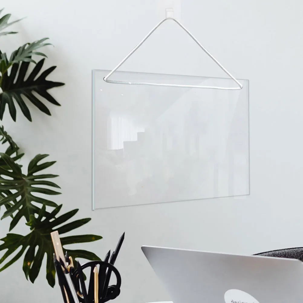 

1 Set Clear Acrylic Dry Erase Board Hanging Whiteboard For Office Home School Wall Mounted Message Memo Writing Board Reusable