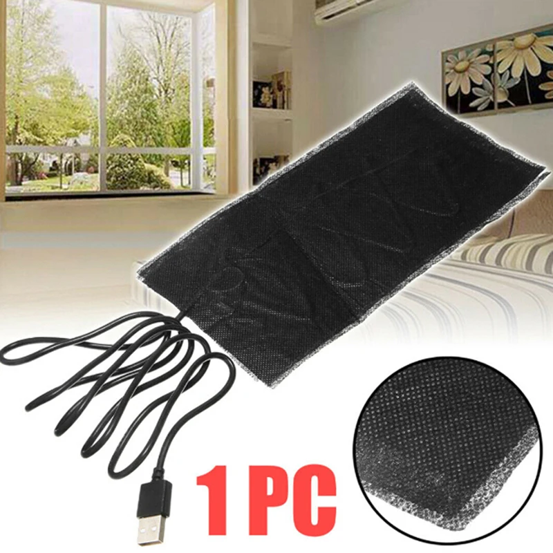 10*15cm 5V USB Carbon Fiber Heating Pad Washable Electric Cloth Heater Sheet With Cable 1.2A Clothes Heater Pad