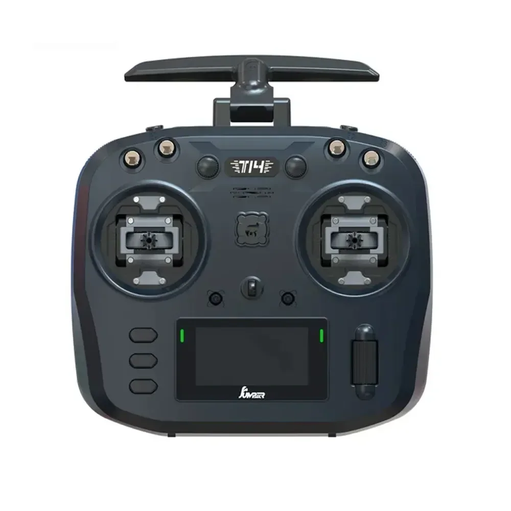 Jumper T14 2,4 GHz/915 MHz 1 W Hochleistungs-ELRS – CNC Hall Gimbals 2,42 Zoll OLED EdgeTX-Sender für FPV Racer und Freestyle-Drohne