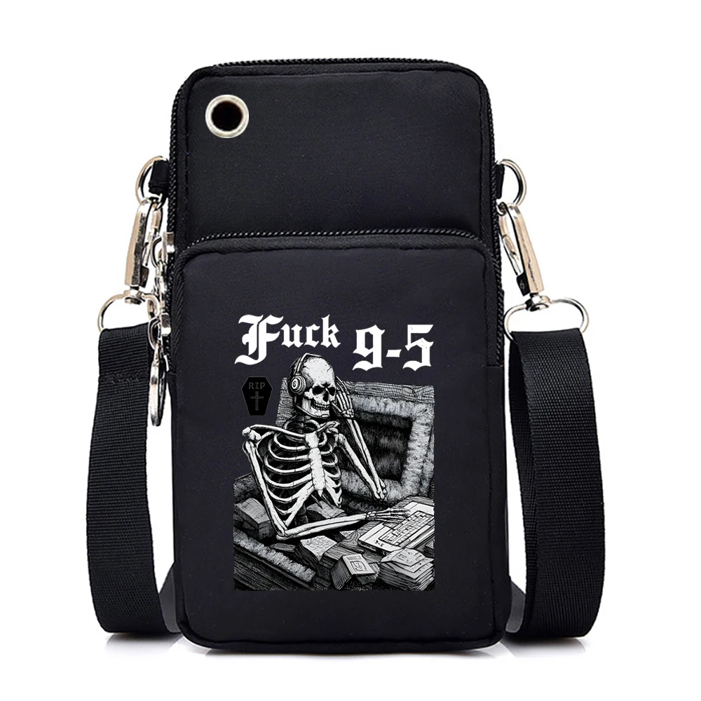 Gothic Skull Series Women Mini Mobile Phone Bag Harajuku Messenger Bag Purse Lady CrossBody Bag Women Shoulder Bag Handbag