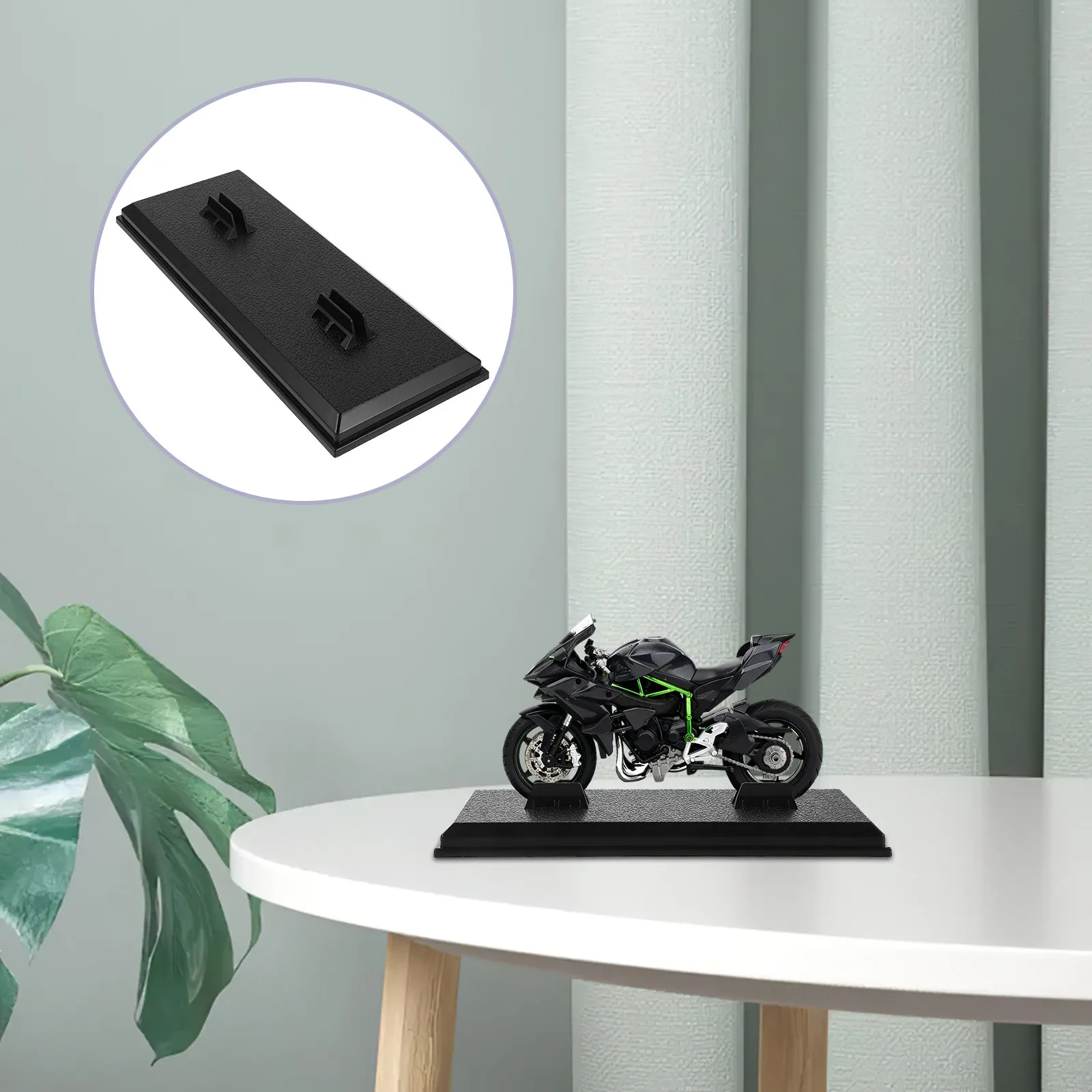 

4Pcs Motorcycle Display Base Mini Rectangle Plastic Bike Stand Holder Rack Organizer for Office Shelf Table Decor