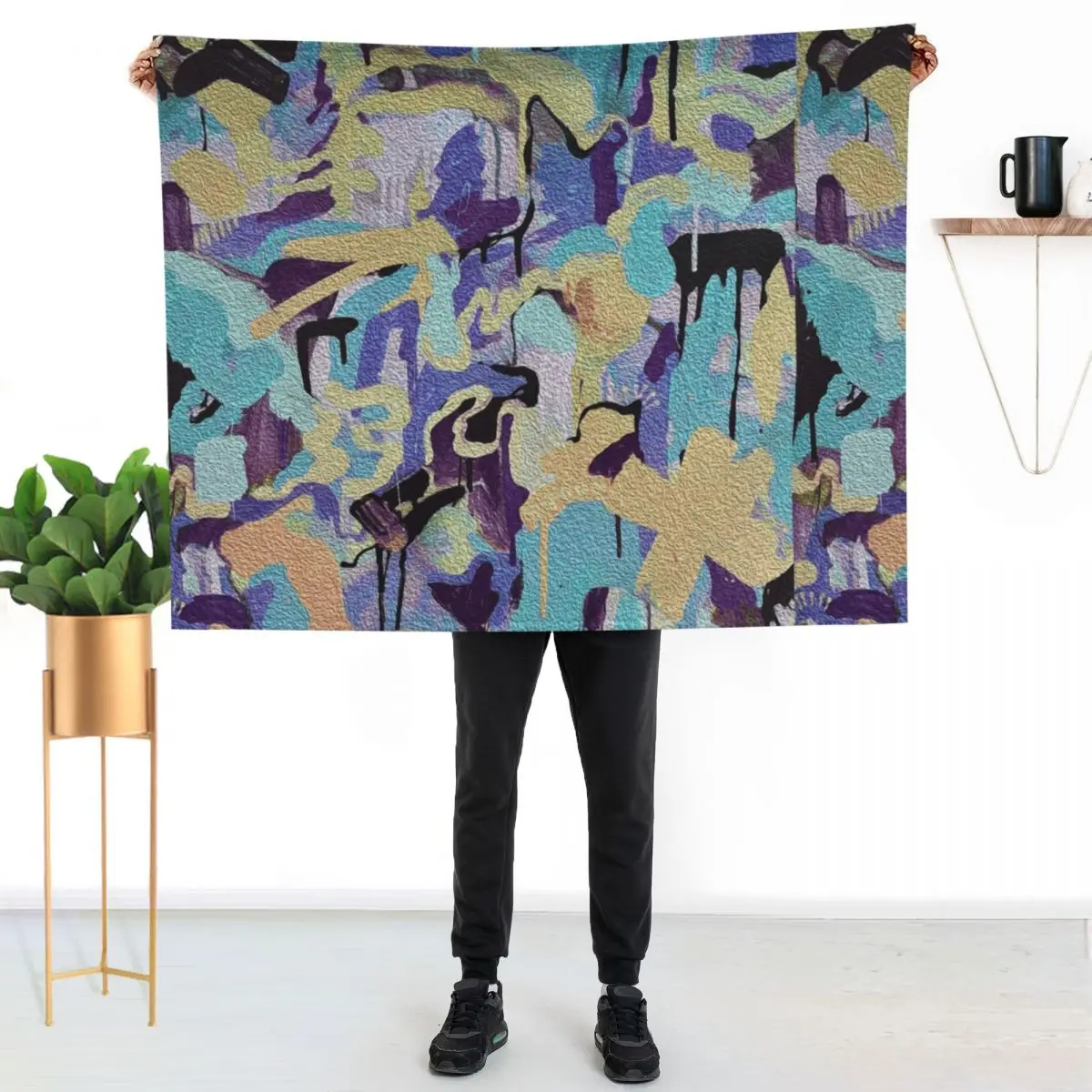 

jazzy blues Throw Blanket Elegant Warm Throw Blanket for Hotel Home