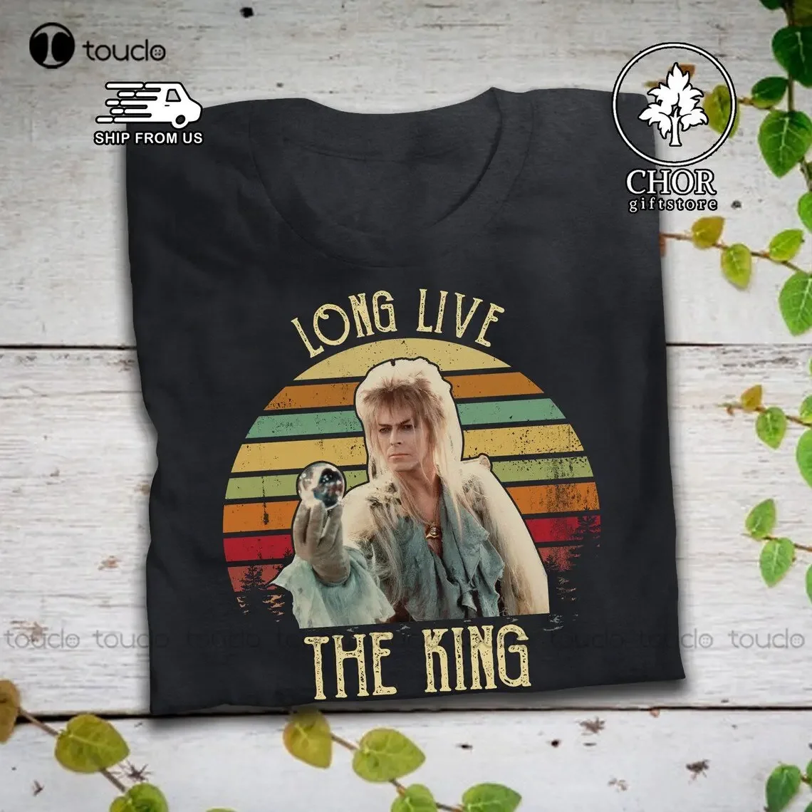 Jareth Long Live King Vintage T Shirt Labyrinth Movie Shirt Graphic Tees Men Custom Aldult Teen Digital Printing Tee Shirts