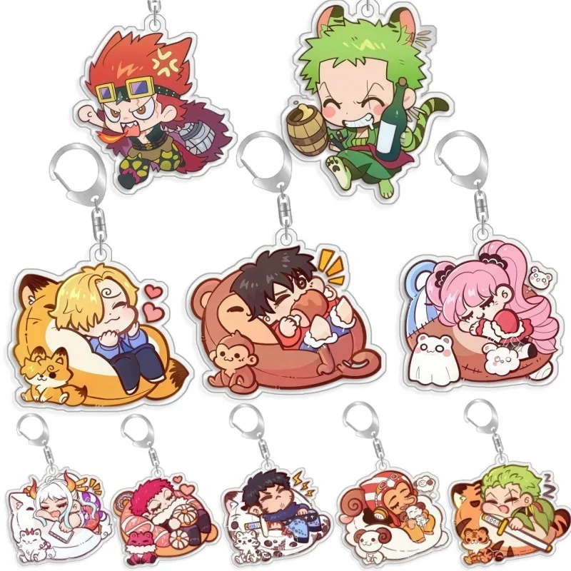 

for OPTCG Card Keychain Luffy Usopp SanjiShanks Backpack Pendant Anime Game Fans Gift Recycled Acrylic Decoration Rare Card Toy