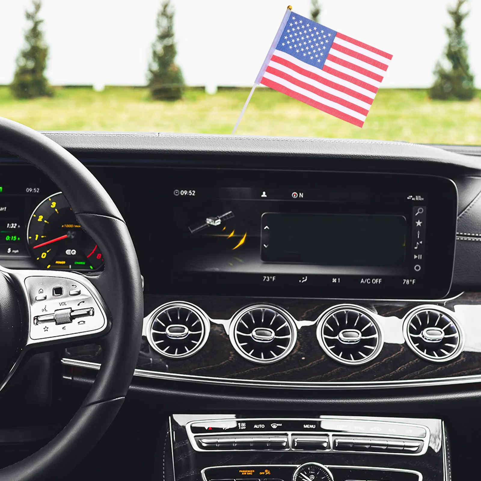 

25Pcs Hand Waving Flags Mini American Usa National Flags Polyester Cloth Double Sided Waving for 4th of July Patriotic Events