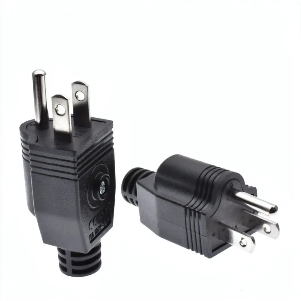 Detachable Electrical Plug For VOSORON US Nema 5 15P Cord Connector Repair Male Head 15A 125V Durable Power Part