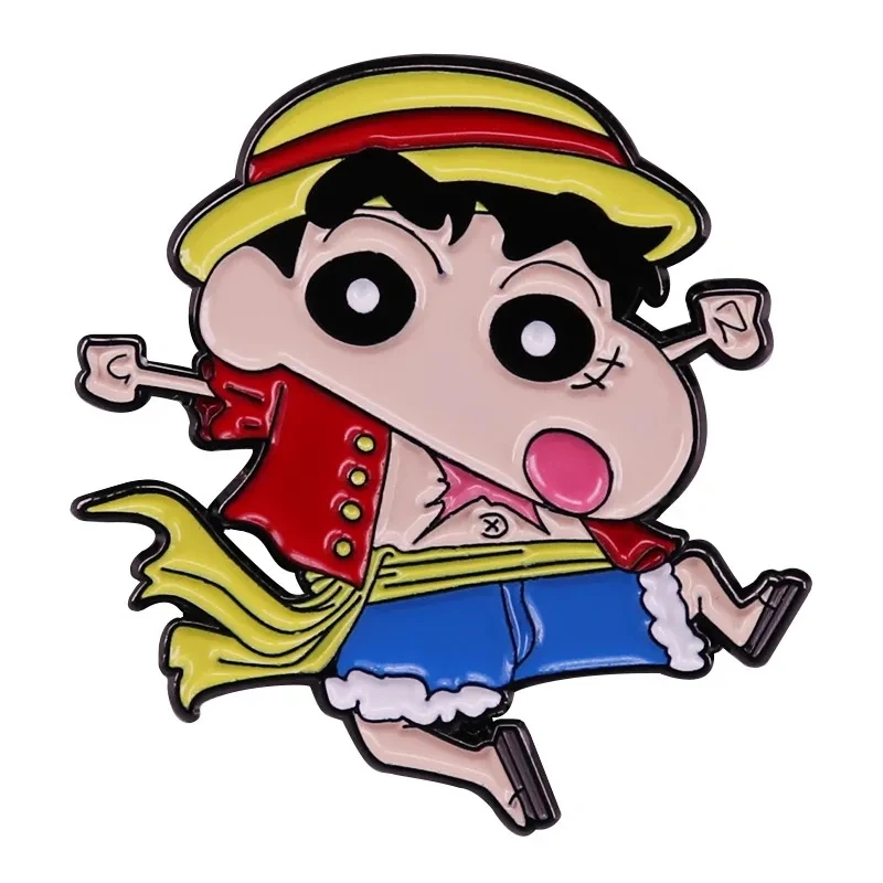 Crayon Shin-chan Anime Japanese Brooch Metal Enamel Pins Badges on Backpack Clothes Jeans Accessories Lapel Pins Jewelry Gift