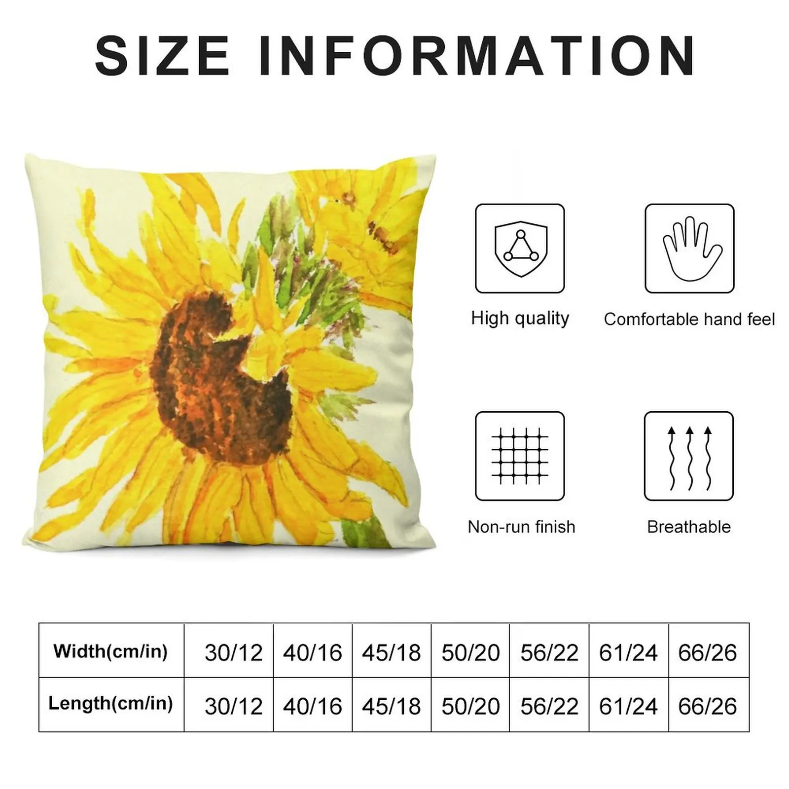 sunflower watercolor painting macro Throw Pillow Sofa Cushion Cover Cushion Cover Set pillow