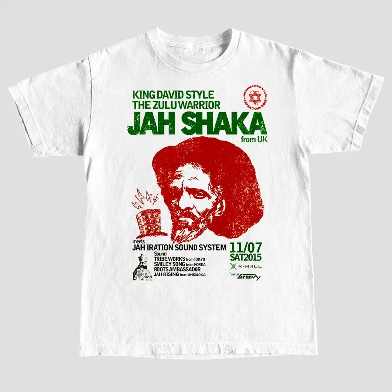 Jah Shaka T-Shirt Fashion Top tee T Shirt Short Sleeve Cotton Men's Crew Neck Printed Tee