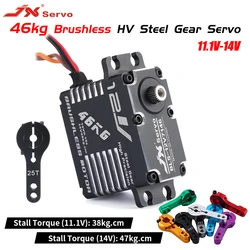 JX Waterproof Brushless Servo BLS-12V7146 46KG 12V HV Steel Gear Full CNC alluminio Shell Motor 25T per Rc Model Car Helicopter