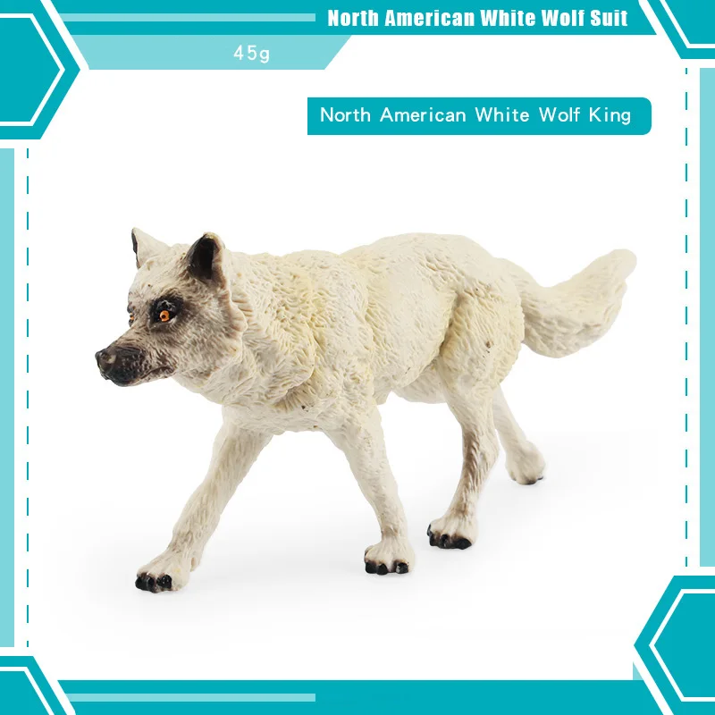 Figuras de acción de animales salvajes del bosque, modelo de Lobo Blanco de América del Norte, colección de animales salvajes, lobos, decoración de PVC, Juguetes