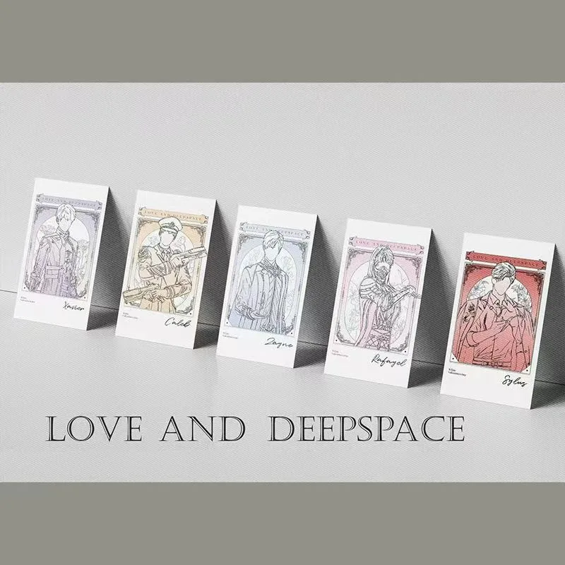 5 Stück/Packung Game Love and Deepspace Merch Fans Collection Charakter Line Art Card Xavier Zayne Rafayel Ralayo Sylus Caleb