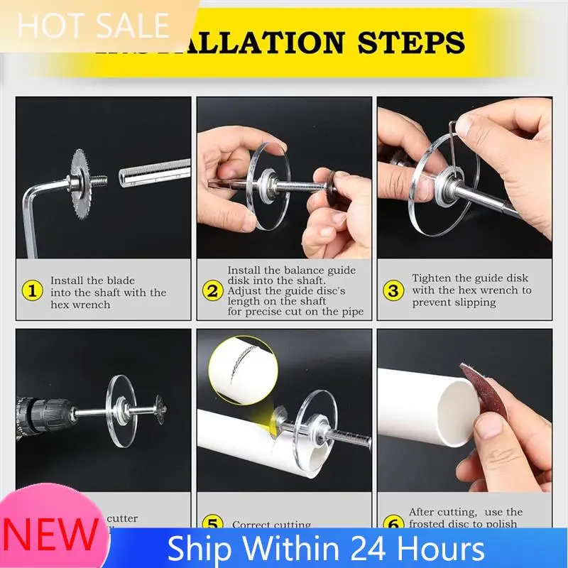 A78K New Inside Pipe Cutter For PVC Pipe Cutter Tool, Cutter Tool With 3.15Inch Scale Adjustable , 5Pcs Saw Blades And Hex Shank