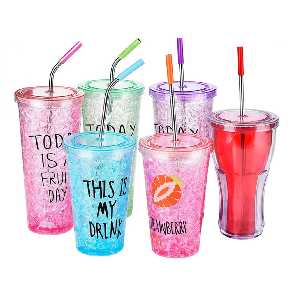 

8 Pcs Stainless Steel Straws Silicone Case Anti Tooth Collision Detachable PP Jacket Recyclable Reusable Bar Accessories