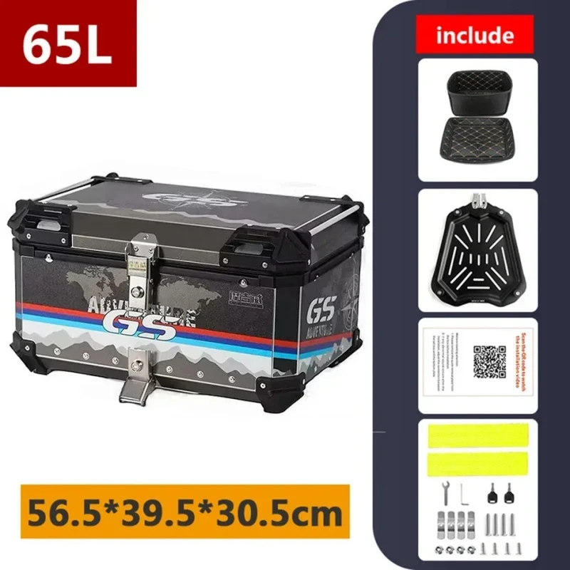 

Bestseller Hot Selling 65L Aluminum Top Tail Box Universal Rear Trunk Large Capacity Tr