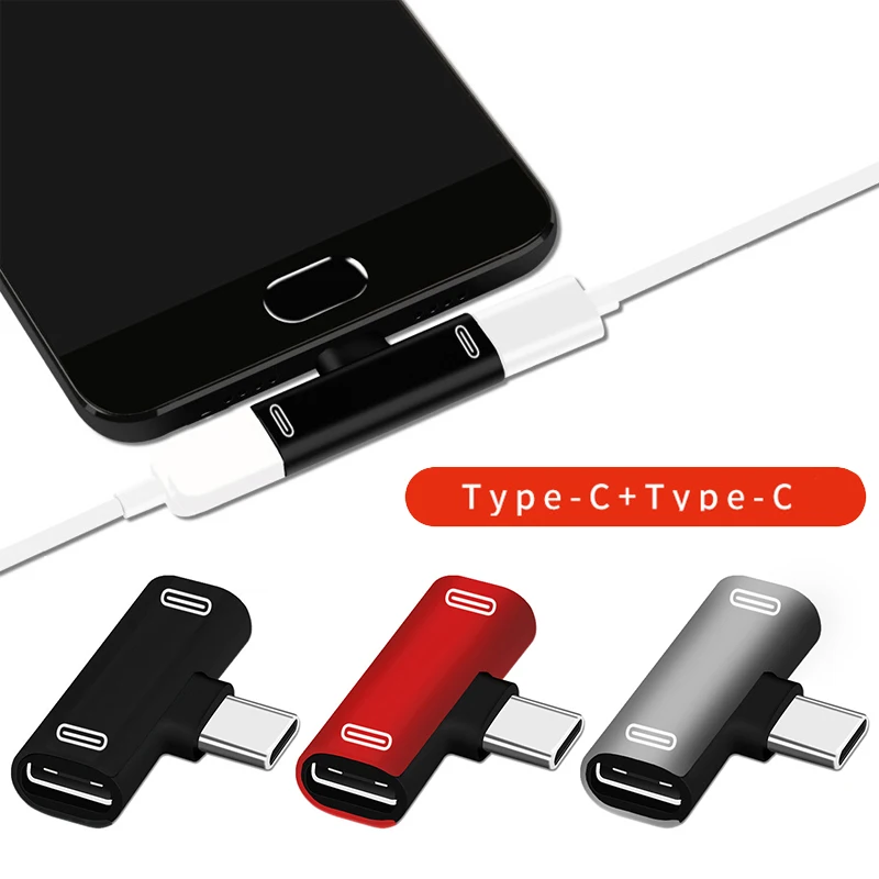 RYRA 3 in 1 Double type-c adapter type-c charge cable charger earphone converter for smartphones headphone Multifunction adapter