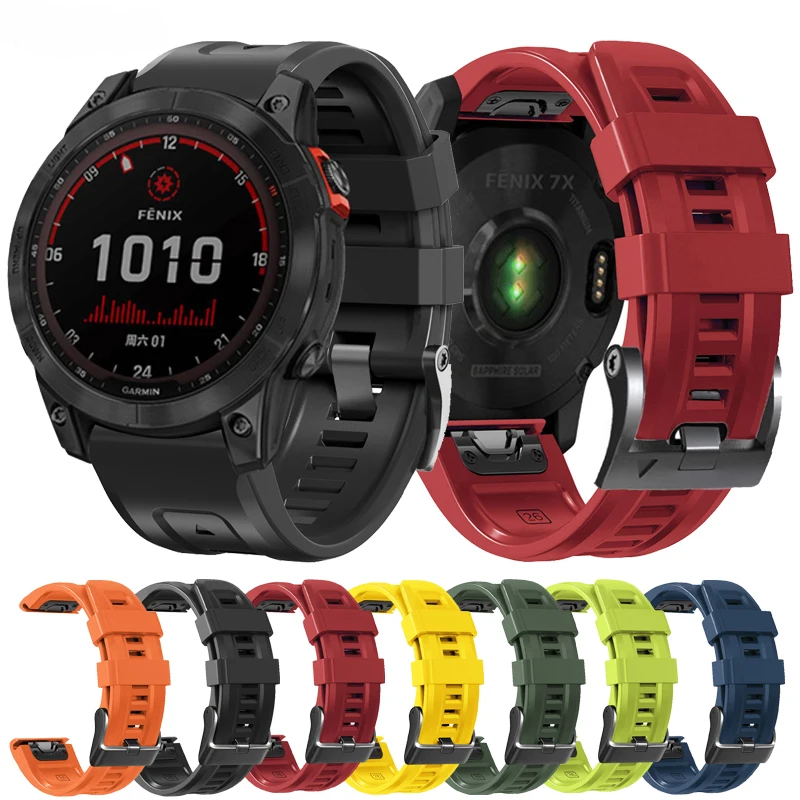 Premium Garmin Fenix 7X 7 Solar/6X 6 Pro 5 5X Plus 3 3HR/Epix Smart watch strap Silicone Bracelet