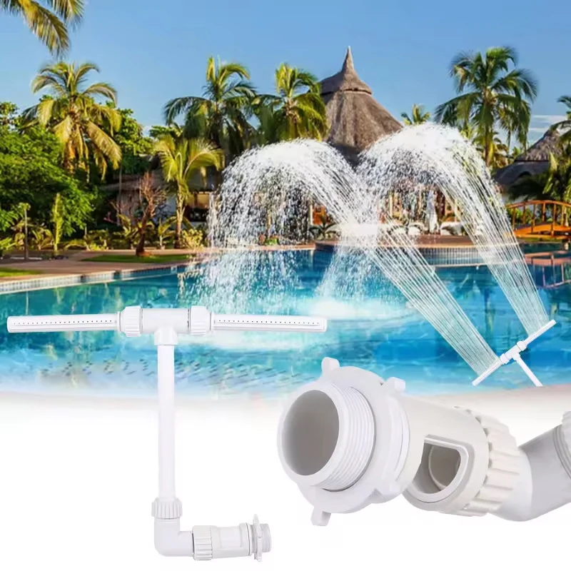 Fuente de piscina de doble pulverización ajustable, aspersor de cascada para piscina, rociador de fuente de jardín al aire libre, soporte de montaje Universal