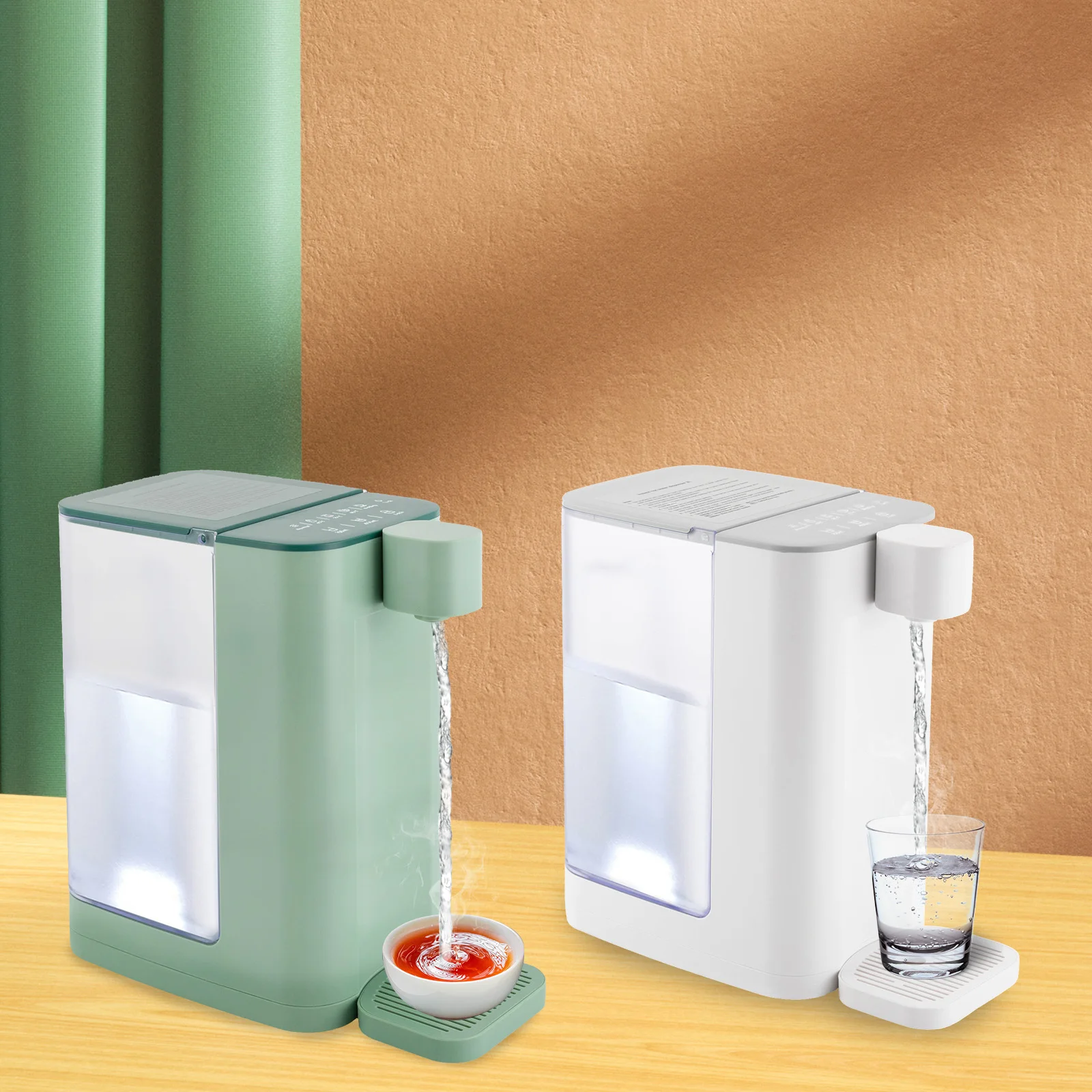 White/Green 3L Electric Instant Hot Water Dispenser Adjustable 5 Temperatures & 2 Water Outputs