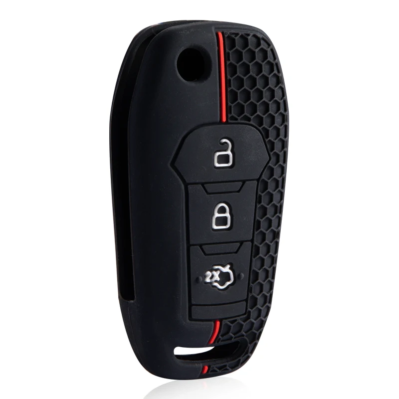 

3 Buttons Silicone Car Remote Key Case Cover For Ford Figo 2017 Mondeo 5 Ecosport Puma 2020 Fiesta Mk8 Everest Ranger