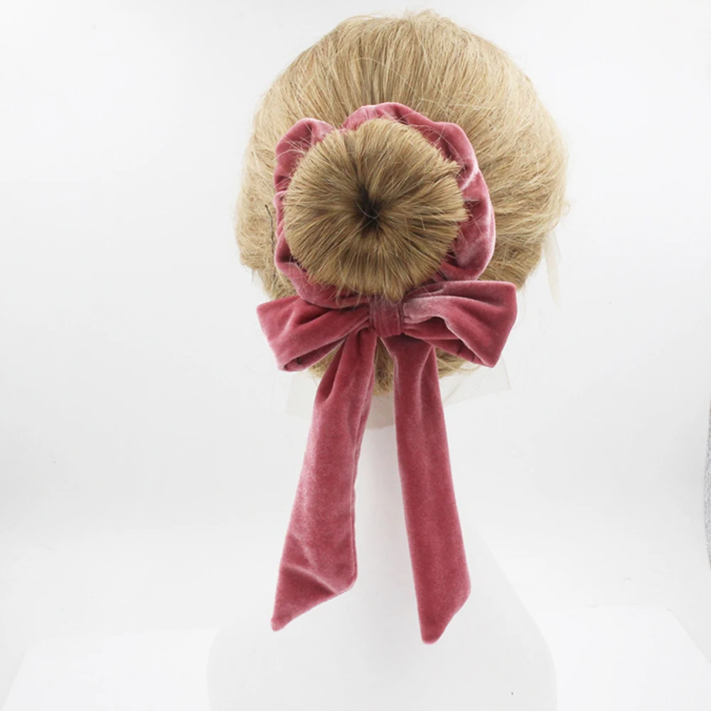 Samt-Haarbänder, Haargummis, Elastische Scrunchies, Samt-Schmetterling-Haaraccessoires – Detail 7