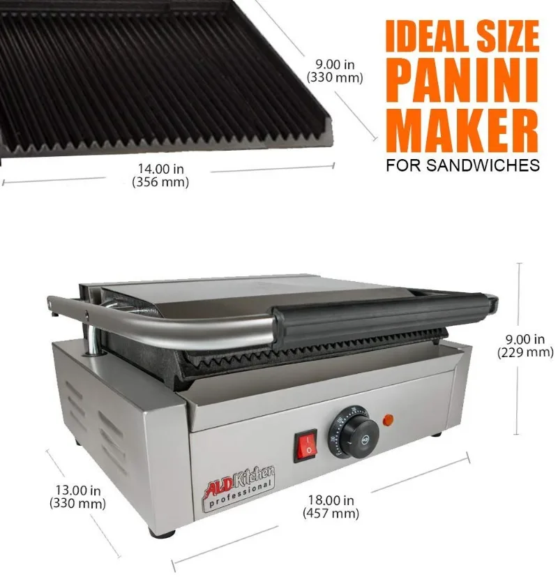 Waring Commercial WPG150 Compact Italian-Style Panini Grill, 120-volt, Silver