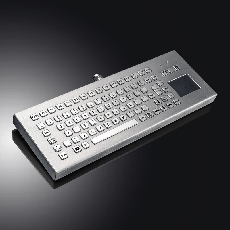 Heavy Duty Industrial Stainless Steel Integrated Touchpad Desktop Metal  Keyboard For Coal Mine And Petrochemical Equipment