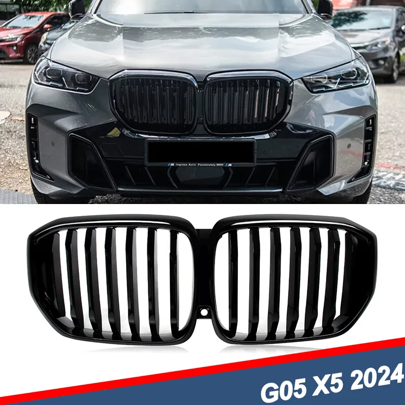 

Gloss Black Front Grill Replace For BMW G05 X5 LCI 2024 2025 Front Bumper Kidney Grille Single Line Racing Grill Car Accessories