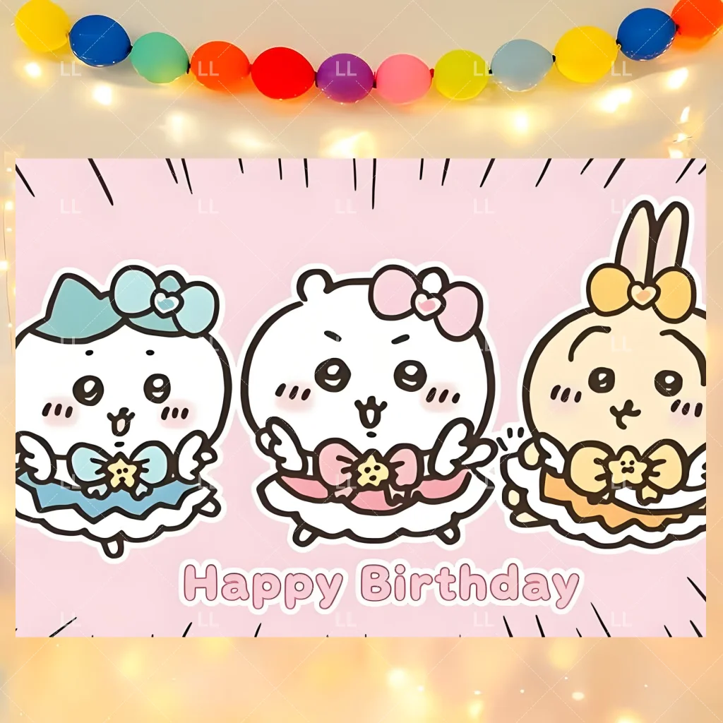 Kawaii C&Chiikawa Geburtstagsparty Dekorationsbanner Cartoon Tortendekoration Hängende Ballons Hintergrund Babyparty Zubehör Kindergeschenk – Detail 11