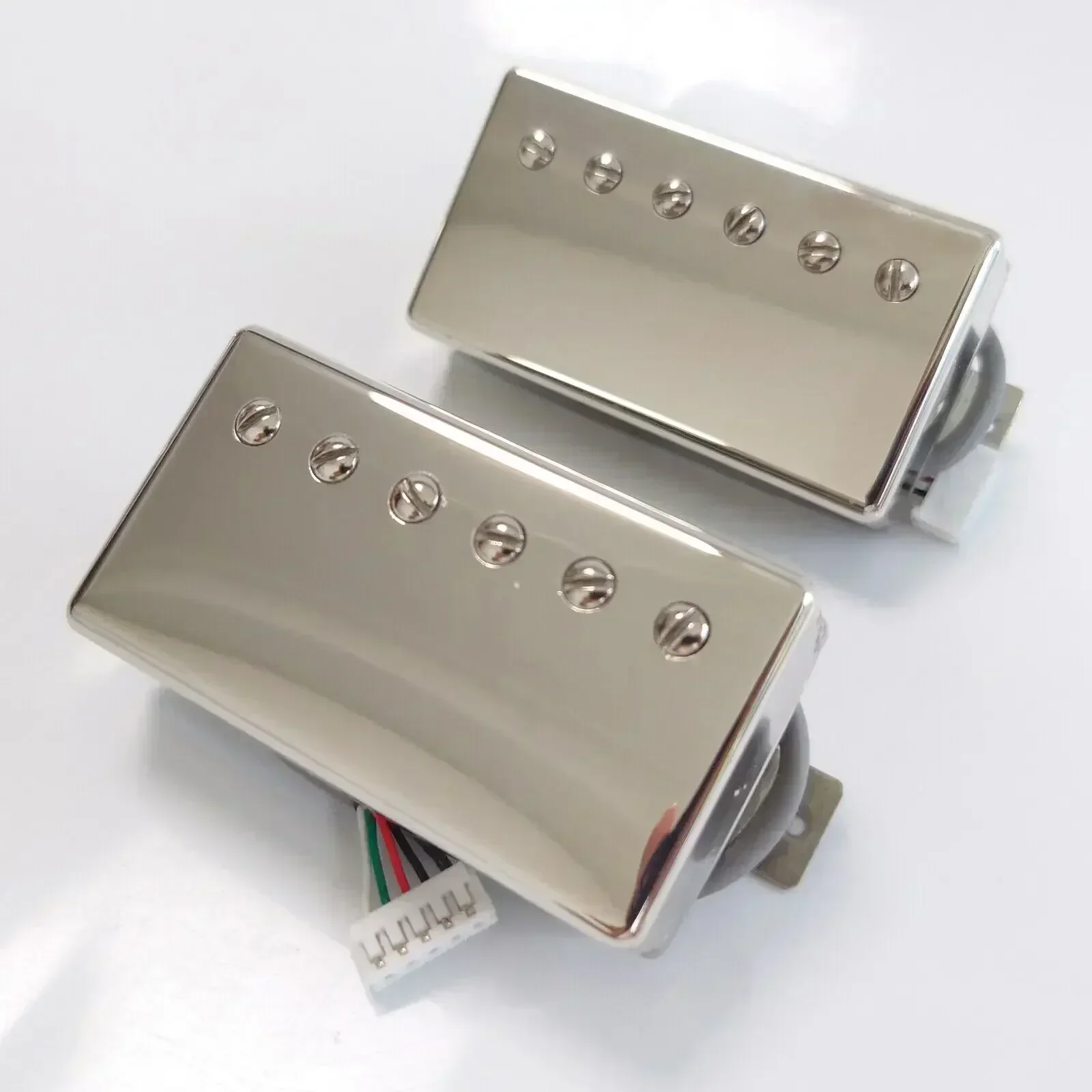 

Alnico V Classic 57 Guitar Humbucker Pickup Bridge&Neck Set Chrome with Wiring Harness (2V1T/2V2T) for LP Guitars Parts