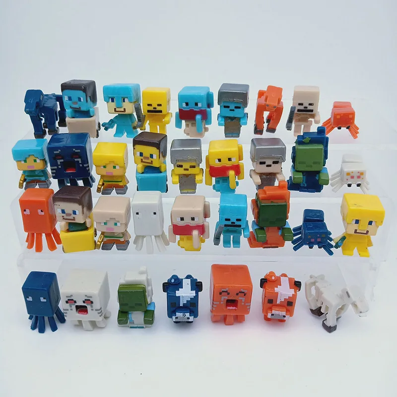 36pcs/set Multi-style 2.5cm Mini Robot Game Building Block Toy My-World Kids Action Figures Toy Birthday Christmas Gift