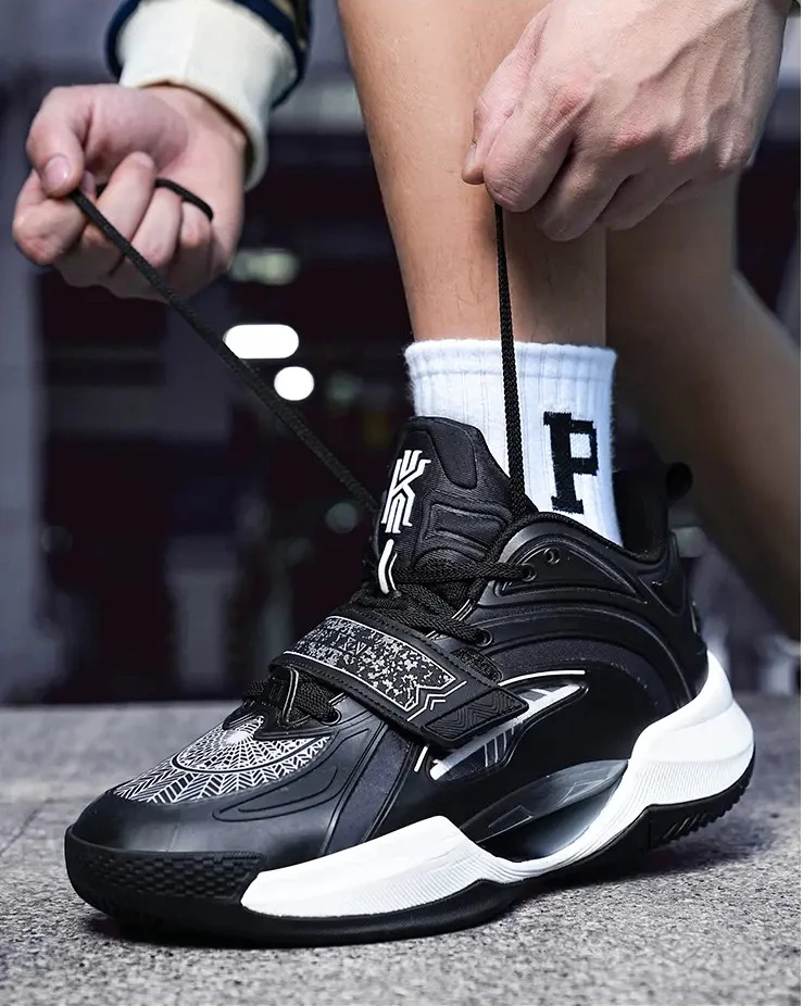 НОВЫЕ мужские баскетбольные кроссовки, светящиеся баскетбольные кроссовки с вырезами, противоскользящие высокие мужские баскетбольные ботинки с сеткой для пар