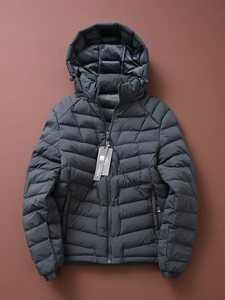 

Outdoor Men's Cotton Jaet Removable Hood Lightweight Warm Windproof Ribbed Cotton Coat Faionable Urban Sle Long Sve