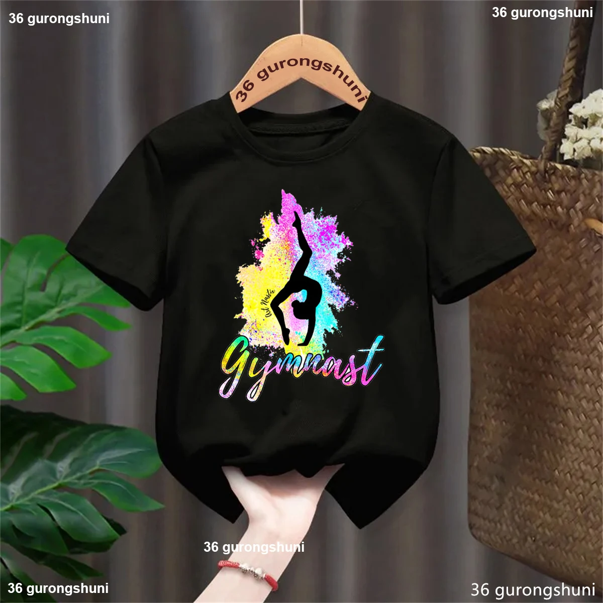 I Like Gymnastics Printed Girls' T-Shirts,Gymnastics Enthusiasts Tshirts Fashion Summer Girls Clothes Blue Shirts Tops Wholesale