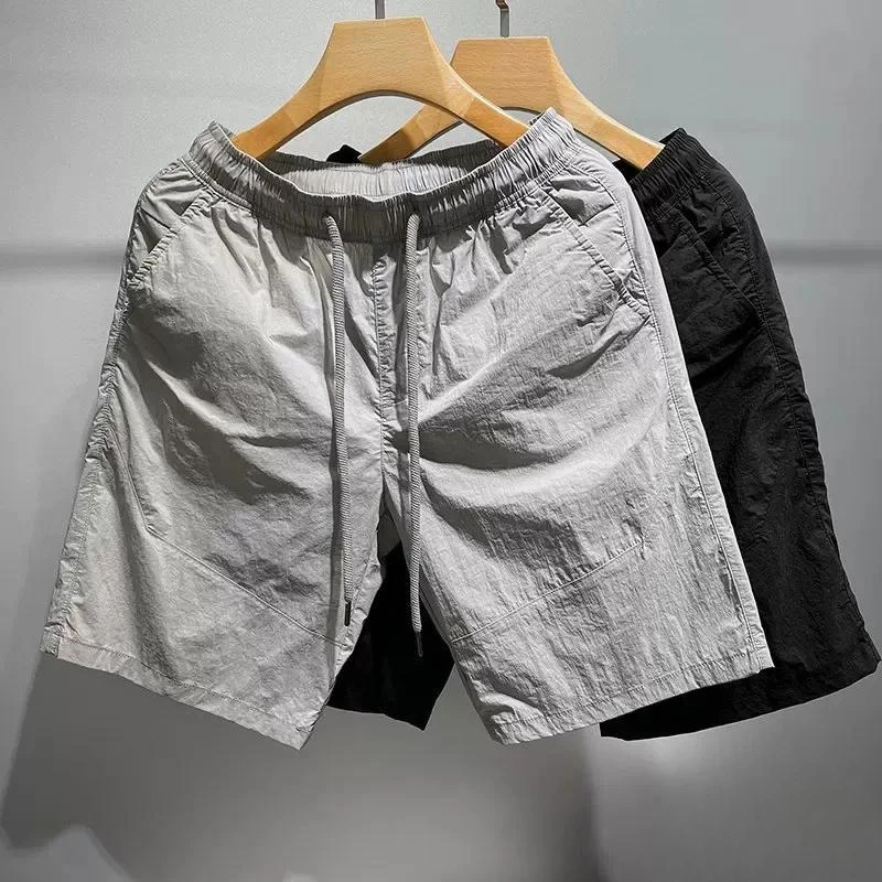 Men's Summer Ice‑Silk‑Feel Casual Shorts, Ultra‑Thin Knee‑Length Shorts For Outdoor Daily Sports Fitness Beach Cricket Wear