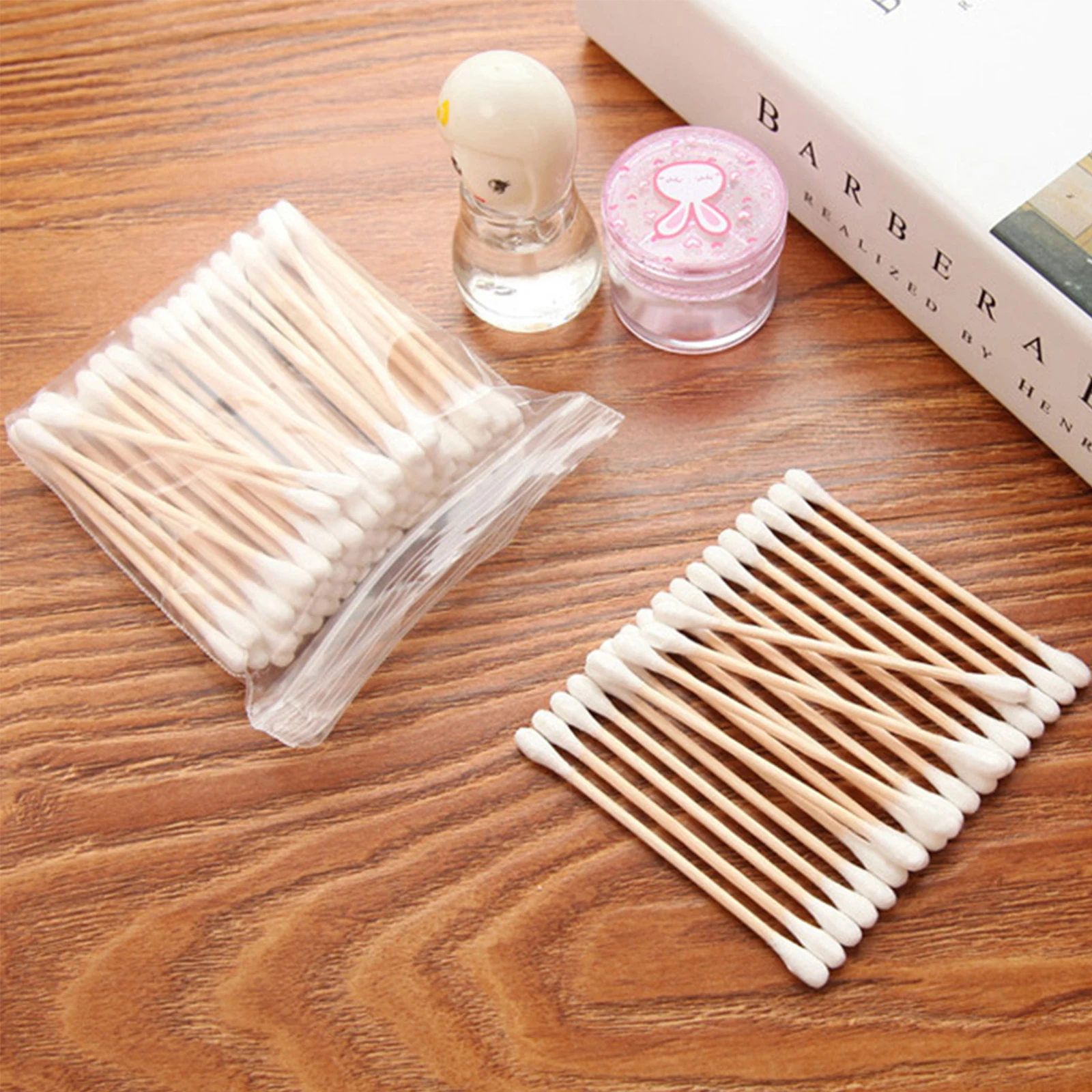 مسحات قطنية عالية الجودة برأسين، ناعمة، غير تساقط، صحية، مناسبة لنظافة الأذن، المكياج، إزالة المكياج، التنظيف #2