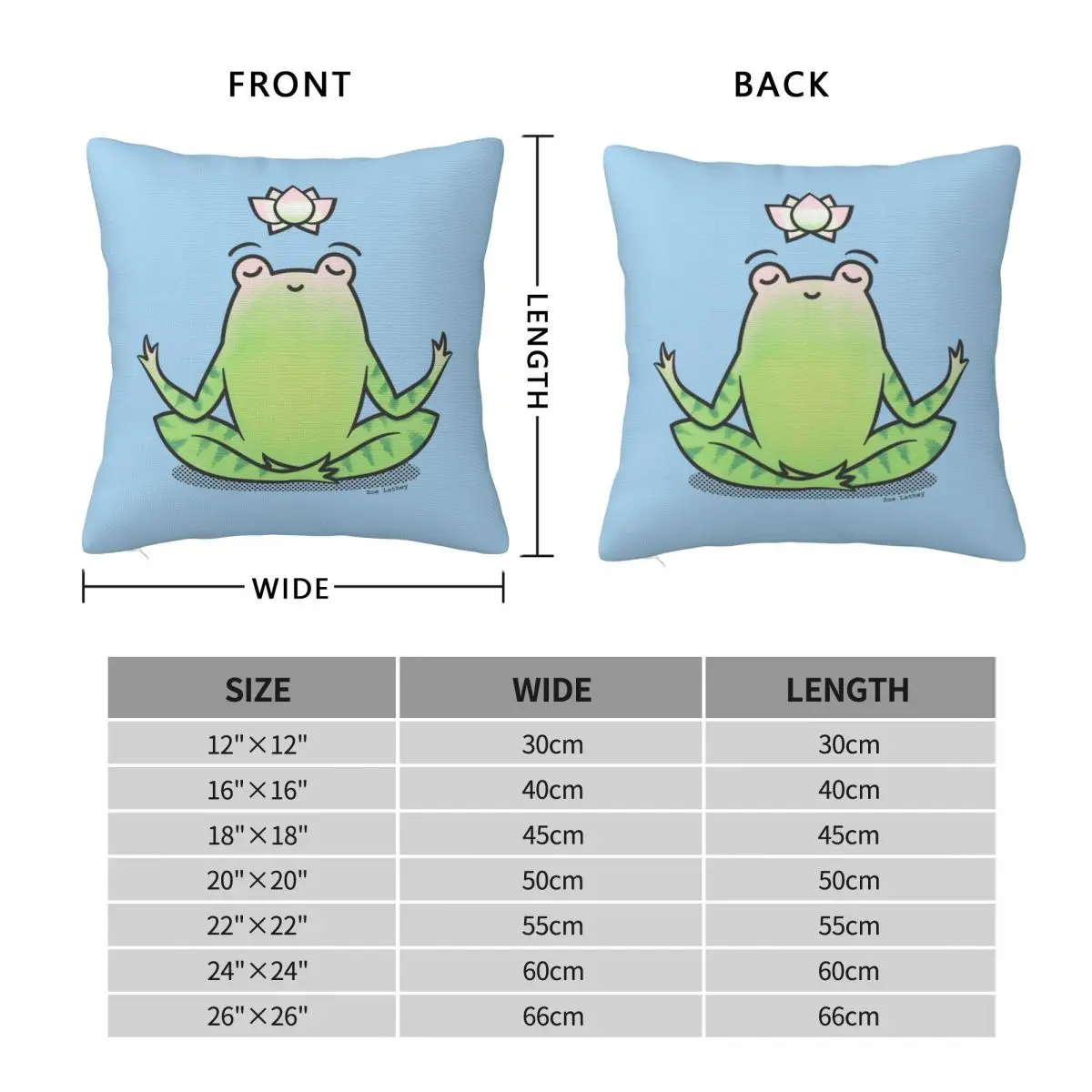 Zen Yoga Frog Pillowcase Polyester Linen Velvet Pattern Zip Decor Home Cushion Cover