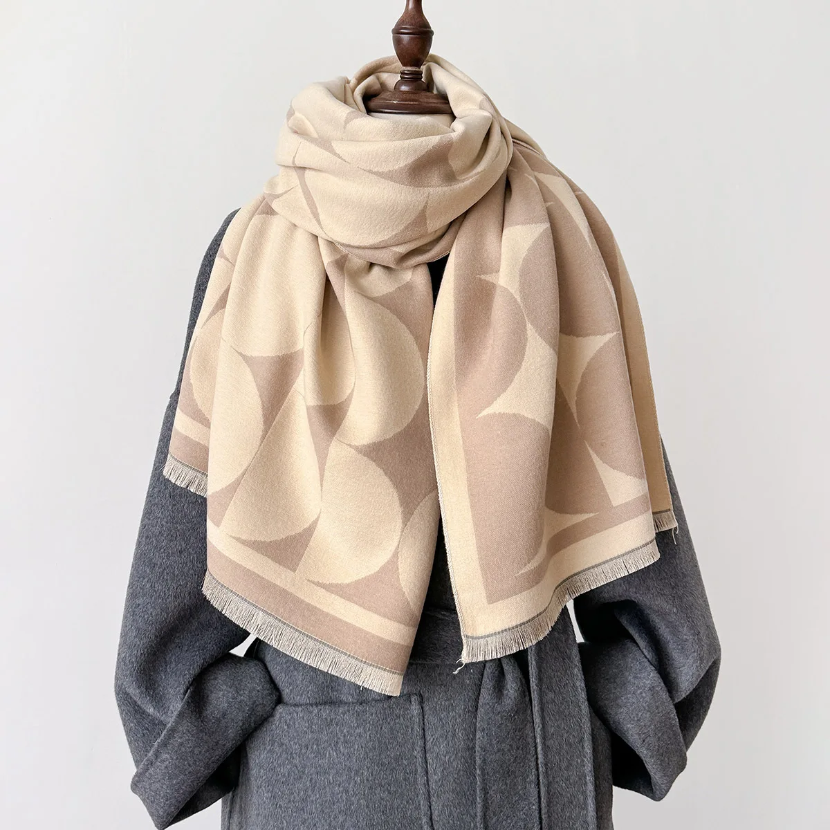 Winter Scarf Warm Pashmina Women Scarf Thick Double Sided Wraps Female Cashmere Feel Shawl Luxury Tassel Blanket