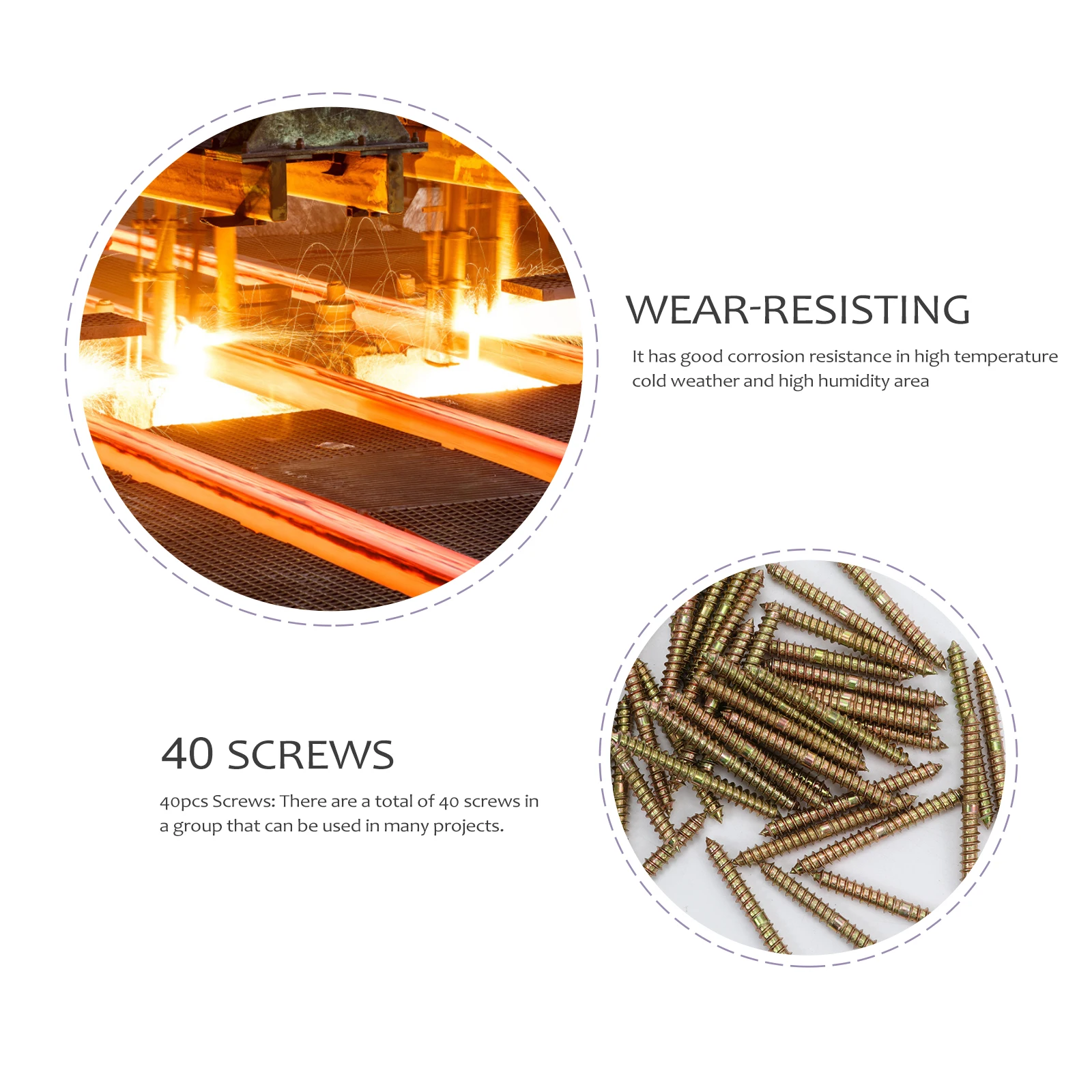 

40pcs Headed Dowel Screws Zinc Galvanized Carbon Steel Hanger Bolt Bolts For Connecting Wood to Wood Joint Screws Hardware