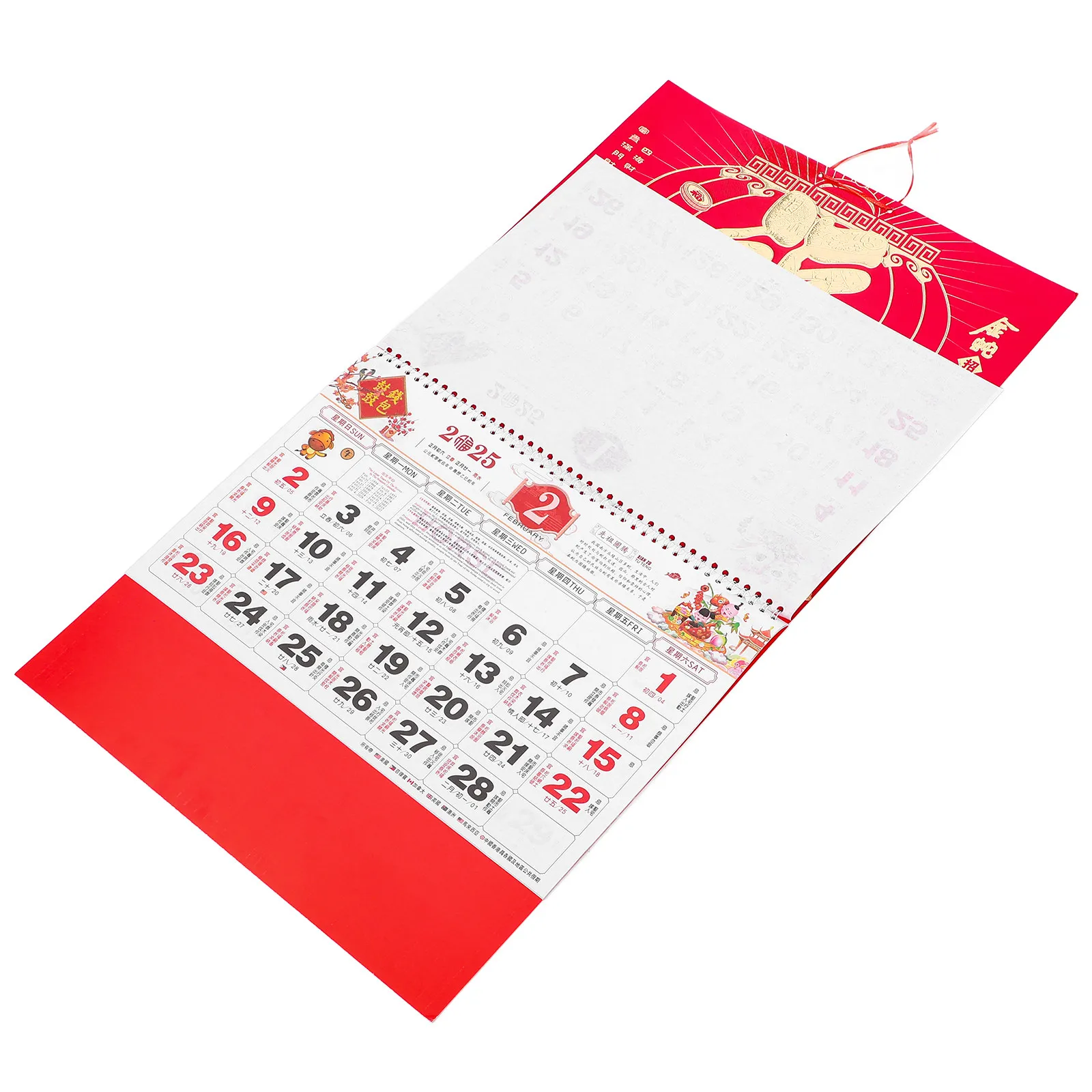 

2025 Snake Year Hanging Calendar Chinese Lunar Wall Calendar for Home Office Decorative Printed New Year Gift