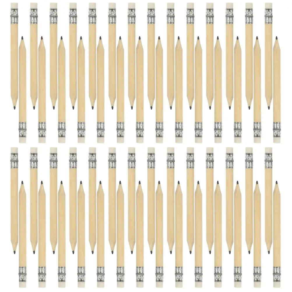 

60pcs 10cm Pencils with Eraser for Kids Students Supplies Short Shorts Pencils Log Small Log Pencil Wooden Pencil Set