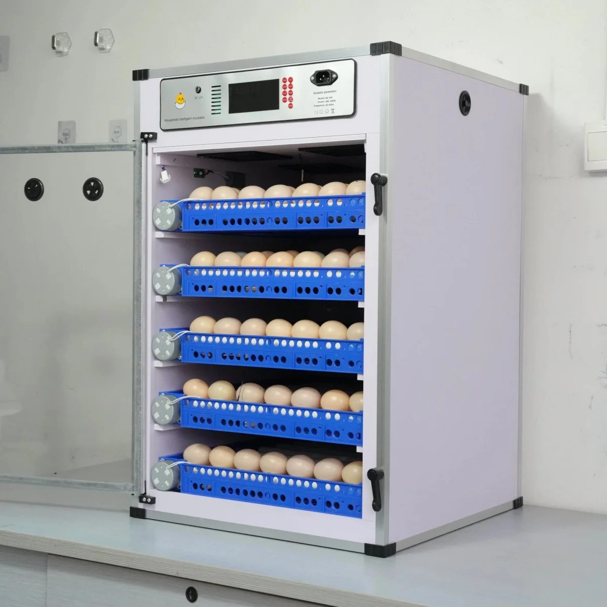 

Constant Temperature Industrial Automation High Quality Incubators Hatching Eggs Machine 200 Eggs 110V 220V PLC Core Components