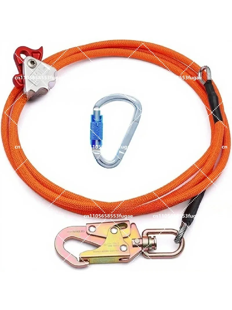 Adjustable Tree Positioning Mountaineering Lanyard, Steel Core Rope Lanyard Self-locking Device