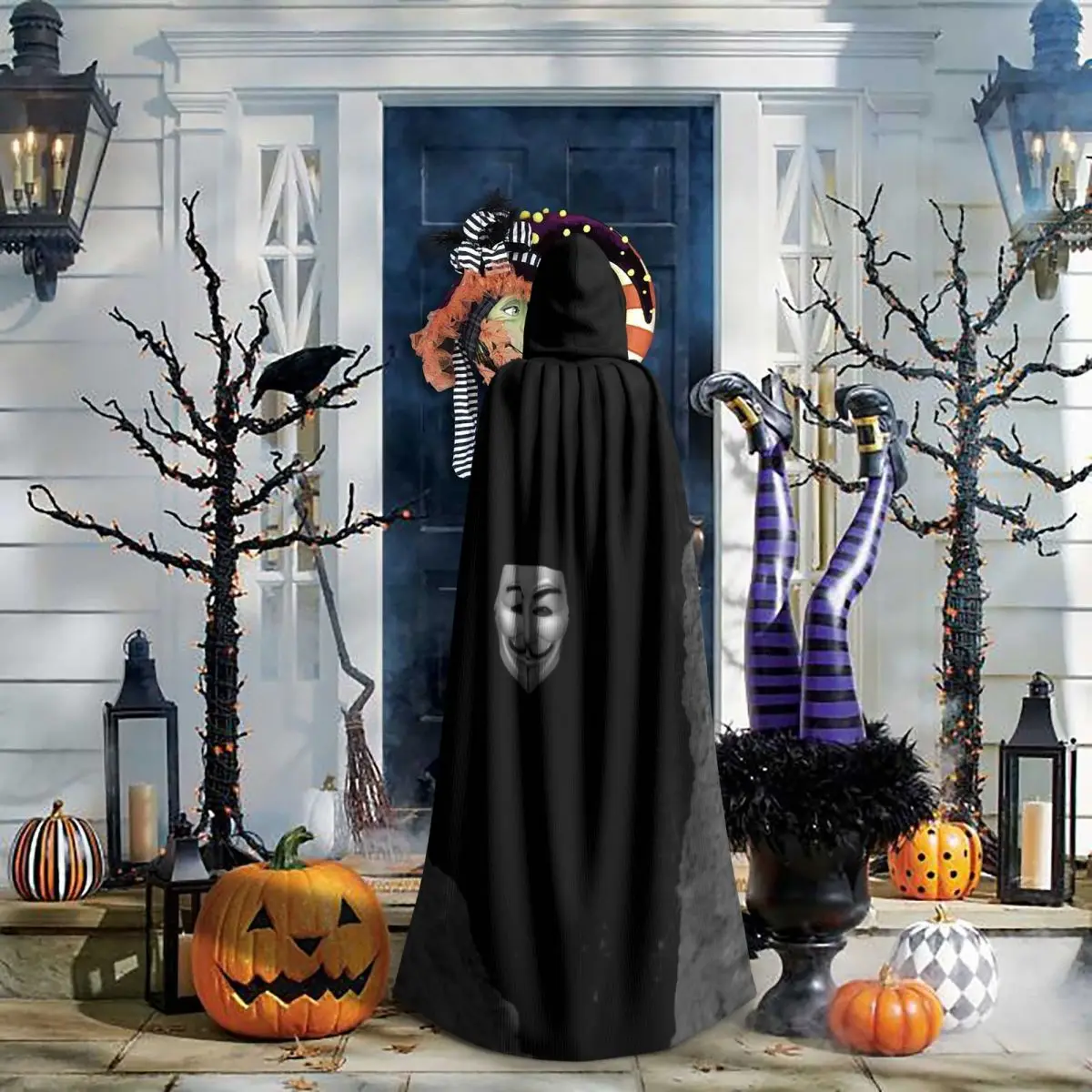 Unisex Cloak with Hood Long Witch Costume Cosplay