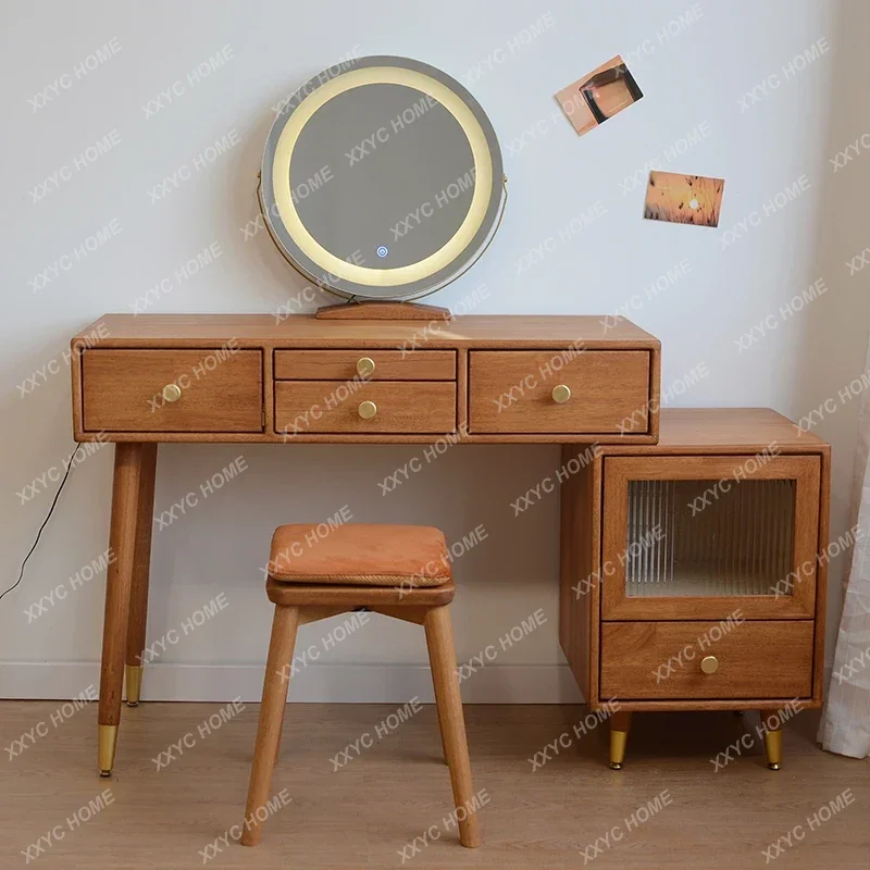 

L Luxury Table Girl Vintage Mirrors Make Up Dressing Table Drawer Storage Penteadeira Feminina Furniture