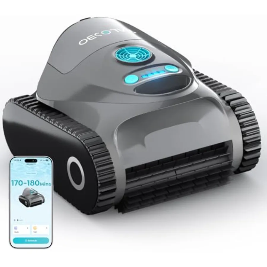 C1 Robotic Pool Cleaner for Inground Pools Ultra-Strong Suction Wall Waterline Cleaning 170-180 Mins Runtime Dual Filtration Sm