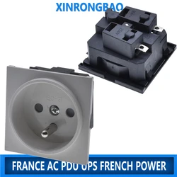 France AC PDU UPS French Power Desktop Outlet Embedded Electrical Panel Receptacle EU European Grounded AC 250V 16A Socket Round