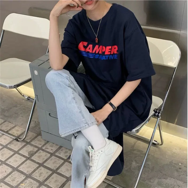 Summer Casual 2022 New Shirt Dress Women Korean Fashion Print Clothes Ladies Loose Short Sleeve Pocket Oversize 4XL Long Dresses